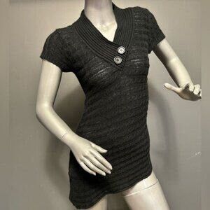 Y2K Sheer Knit Longline Sweater Top